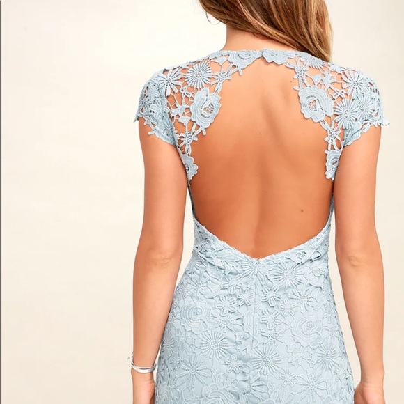 Lulu’s Romance Language Light Blue Backless Dress Size XS. Sold out on website! - Picture 5 of 6